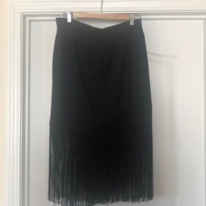 Item...Black skirt with fringe